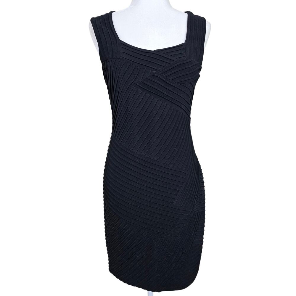 Calvin Klein Black Pintuck Textured Bodycon Dress 4